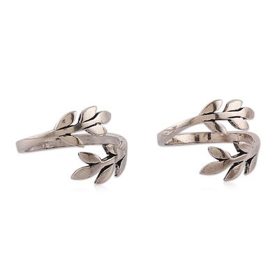 Alternate image for 2 Vine-Themed Sterling Silver Wrap Toe Rings from India Intricate Vines