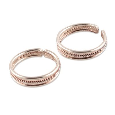 Alternate image for Polished Classic Sterling Silver Toe Rings Pair Discreet Charm