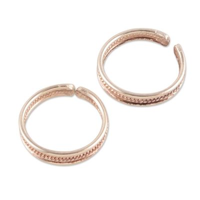 Alternate image for Polished Classic Sterling Silver Toe Rings Pair Discreet Charm