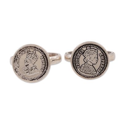 Alternate image for Polished Sterling Silver Toe Rings Handmade in India Pair Raja Rani