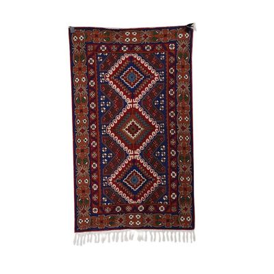 Alternate image for Handcrafted Classic Geometric Chain-Stitched Wool Rug 3x5 Floral Festivity