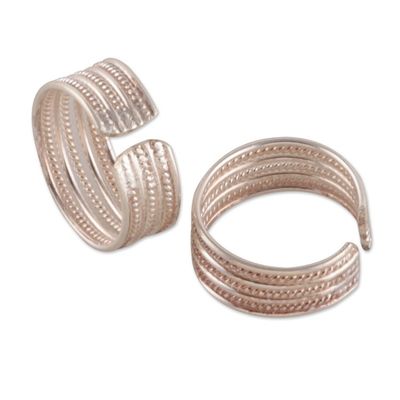 Alternate image for High-Polished Traditional Sterling Silver Toe Rings Pair Enchanting Charm