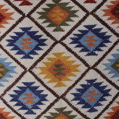 Alternate image for Diamond-Patterned Handloomed Wool Area Rug 3x5 Starry Kaleidoscope