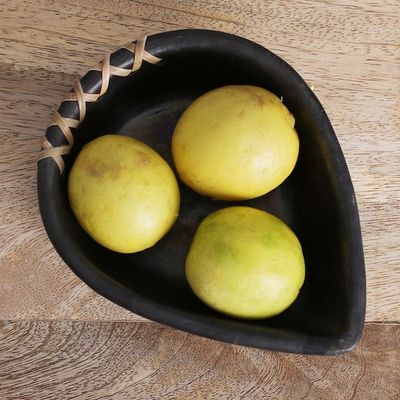 Alternate image for Pair of Handcrafted Drop-Shaped Black Ceramic Bowls Drop Saga