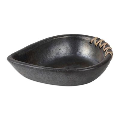 Alternate image for Pair of Handcrafted Drop-Shaped Black Ceramic Bowls Drop Saga