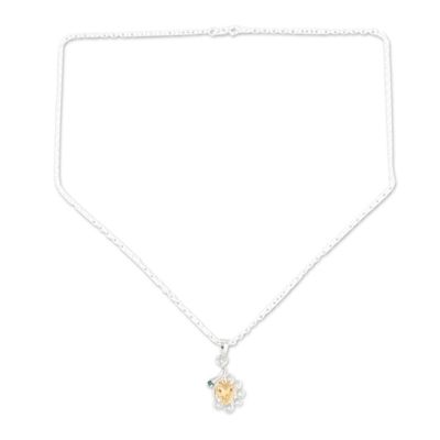 Alternate image for Rhodium-plated Jewelry Set with 9-Carat Citrine and Emerald Tender Garden