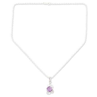 Alternate image for 18-Carat Rhodium-Plated Jewelry Set with Amethyst Gems Purple Divinity