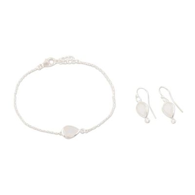 Alternate image for Rainbow Moonstone and Cubic Zirconia Jewelry Set Minor Moon