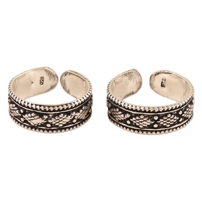 Alternate image for Handmade Sterling Silver Toe Rings Pair Sigh of Relief
