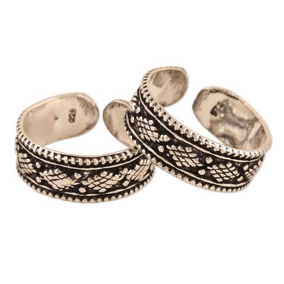 Alternate image for Handmade Sterling Silver Toe Rings Pair Sigh of Relief