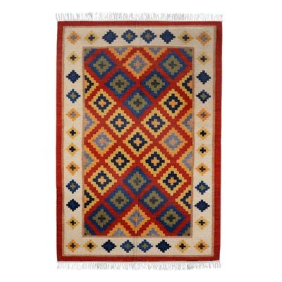 Alternate image for Handcrafted Indian Wool Area Rug 4 x 6 Hand of Glory