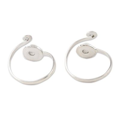 Alternate image for Rainbow Moonstone and Sterling Silver Toe Rings Pair Gemstone Spiral in Mist