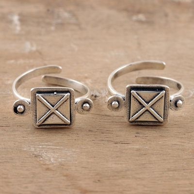 Alternate image for Hand Made Sterling Silver Toes Rings from India Pair Sky Plaza