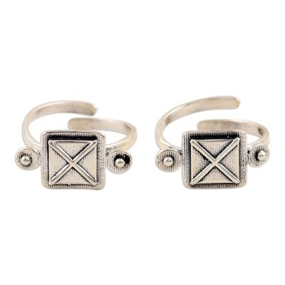 Alternate image for Hand Made Sterling Silver Toes Rings from India Pair Sky Plaza