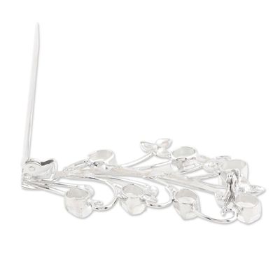 Alternate image for Rhodium-Plated Sterling Silver Moonstone Brooch Remembered Dream