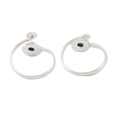 Alternate image for Indian Sterling Silver Toe Rings Pair Gemstone Spiral in Turquoise