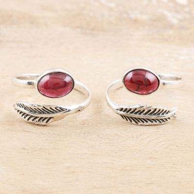 Alternate image for Garnet and Sterling Silver Toe Rings Pair Late Autumn