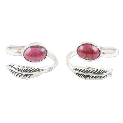 Alternate image for Garnet and Sterling Silver Toe Rings Pair Late Autumn