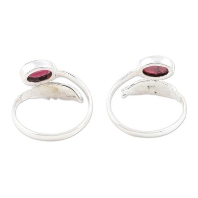 Alternate image for Garnet and Sterling Silver Toe Rings Pair Late Autumn