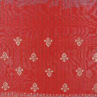 Alternate image for Block-Printed Cotton and Silk Shawl from India Eternal Flame
