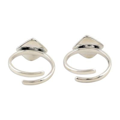 Alternate image for Sterling Silver Bird-Motif Toes Rings from India Pair Bird Bath