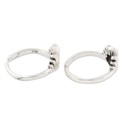 Alternate image for Hand Made Sterling Silver Flower Toe Rings from India Pair Blossom Buddies