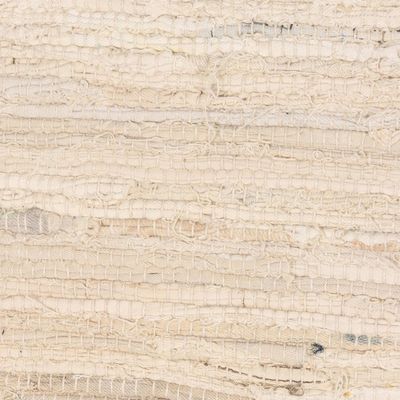 Alternate image for Beige and Azure Recycled Cotton Area Rug from India 3x4.5 Subdued Style