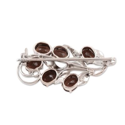 Alternate image for Dazzling Smoky Quartz Brooch Pin from India Harvest Decadence