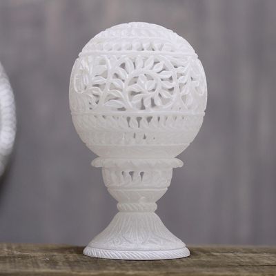 Alternate image for Vine Pattern Alabaster Tealight Holder from India Vine Dome