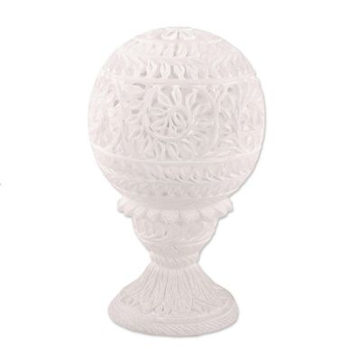 Alternate image for Vine Pattern Alabaster Tealight Holder from India Vine Dome