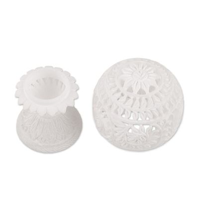 Alternate image for Vine Pattern Alabaster Tealight Holder from India Vine Dome