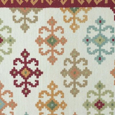 Alternate image for Handwoven Geometric Wool Area Rug 4x6 from India Morning Dream