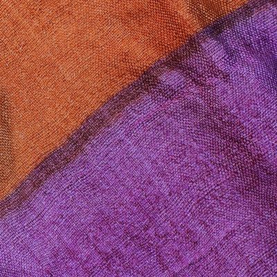 Alternate image for 100 Indian Tussar Silk Shawl with Lavender Ginger Geometry Magical Beehives