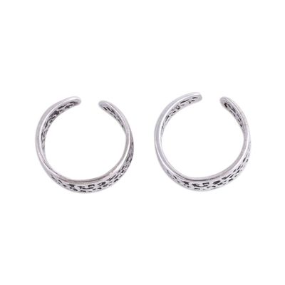 Alternate image for Artisan Crafted Sterling Silver Toe Rings Pair from India Alluring Vines