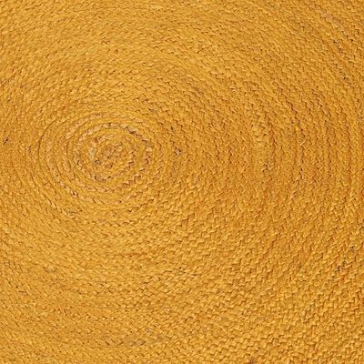 Alternate image for Round Handwoven Jute Area Rug in Maize 3 Feet Diameter Circular Beauty in Maize