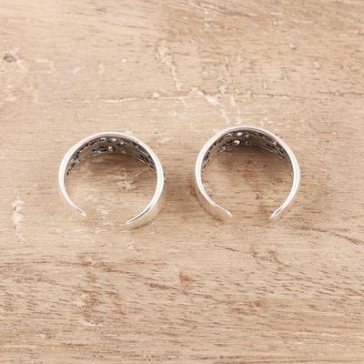 Alternate image for Floral Openwork Sterling Silver Toe Rings from India Pair Floral Trellis