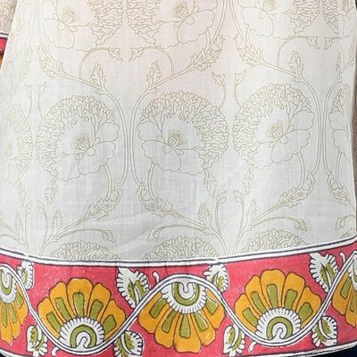 Alternate image for Floral Printed Cotton Tunic in Multicolor from India Madhubani Summer