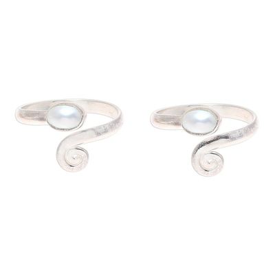 Alternate image for Cultured Pearl Toe Rings Crafted in India Glowing Flair