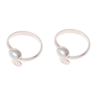 Alternate image for Cultured Pearl Toe Rings Crafted in India Glowing Flair