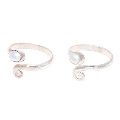 Alternate image for Cultured Pearl Toe Rings Crafted in India Glowing Flair