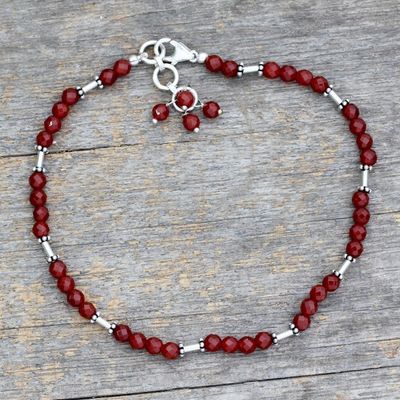 Alternate image for Carnelian anklet Brilliant Glow