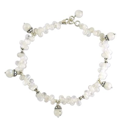 Alternate image for Rainbow Moonstone anklet Mystic Stone