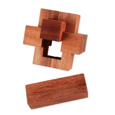 Alternate image for Set of Three Wood Puzzles with Cotton Pouch from Thailand Time to Play