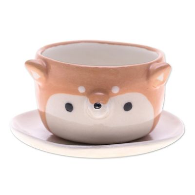 Alternate image for Thai-Made Siberian Dog Mini Flower Pot and Saucer Small Siberian Spring