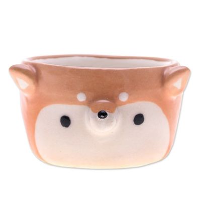 Alternate image for Thai-Made Siberian Dog Mini Flower Pot and Saucer Small Siberian Spring