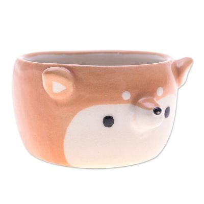 Alternate image for Thai-Made Siberian Dog Mini Flower Pot and Saucer Small Siberian Spring