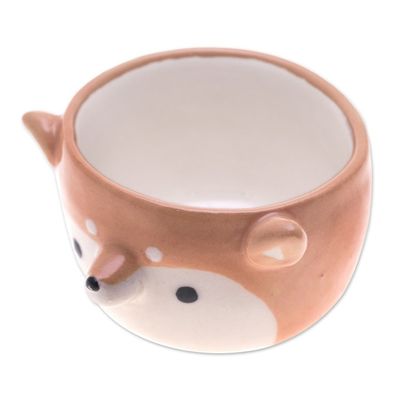 Alternate image for Thai-Made Siberian Dog Mini Flower Pot and Saucer Small Siberian Spring