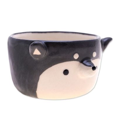 Alternate image for Thai Husky Dog-Themed Mini Flower Pot and Saucer Small Husky Spring
