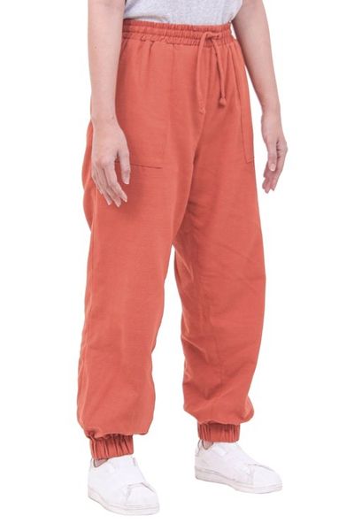 Alternate image for Salamander Cotton Twill Jogger Pants with Drawstring Waist Casual in Sienna