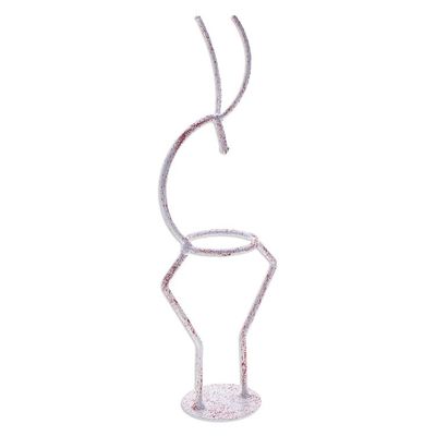 Alternate image for Iron Deer Tealight Holder in White and Red from Thailand Deer Splendor in Red